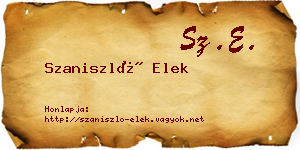 Szaniszló Elek névjegykártya