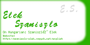 elek szaniszlo business card